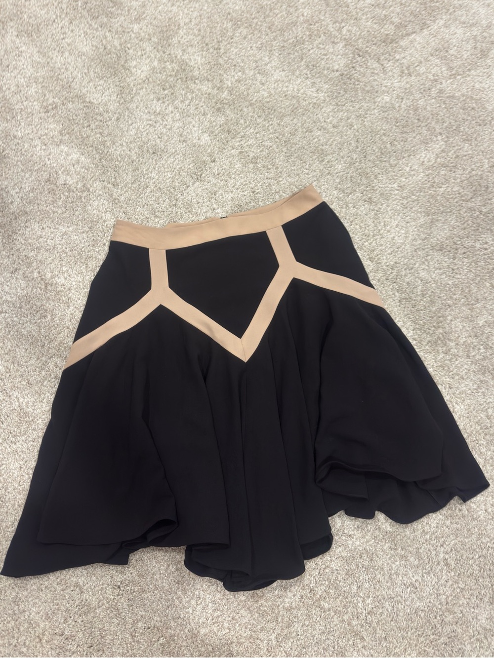 Anthropologie Leifsdottir Zenith Geo Flared Skirt Black/Tan